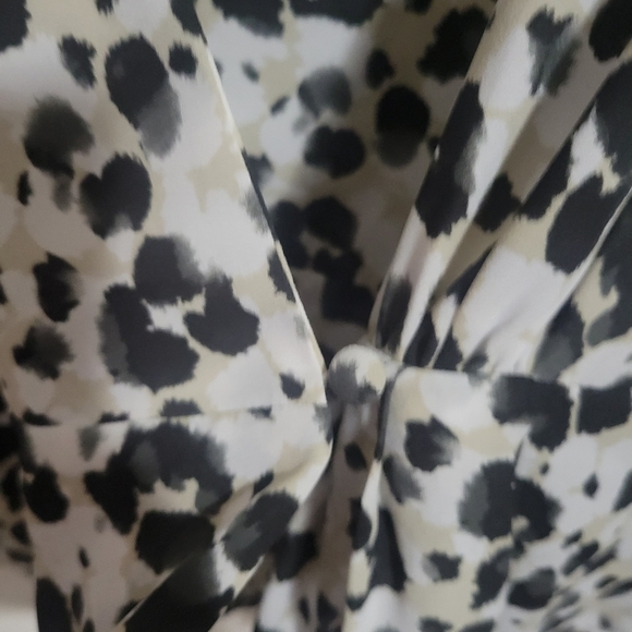 Cabi Leopard print wrap style roushing on sleeve top size small - Picture 6 of 14